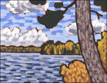 Autumn Pine With Lake