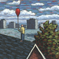 Red Balloon - 
                        H: 7
                          
                        W: 9
                         - 
                        one of the first flatland peoplescapes
                        