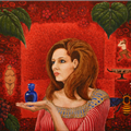 Red Woman - 
                        H: 20
                          
                        W: 16
                         - 
                        Originally done for a wine label competition. I did three paintings in this series, but the other two are lost. circa 1994
                        