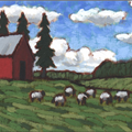 Sheep and Red Barn - 
                        H: 5
                          
                        W: 4
                         - 
                        baaaaaa.
                        