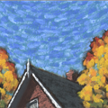 House with Maples - 
                        H: 6
                          
                        W: 5
                         - 
                        An autumn day when the sun is shining and winter is not quite here yet.
                        