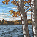 Birches - 
                        H: 6
                          
                        W: 4.5
                         - 
                        oil on plywood
                        
